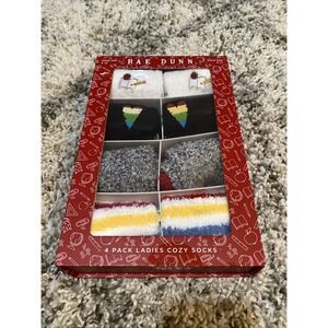 New Rae Dunn 4-gift box set women's fuzzy Sock‎ Set Teacher themed